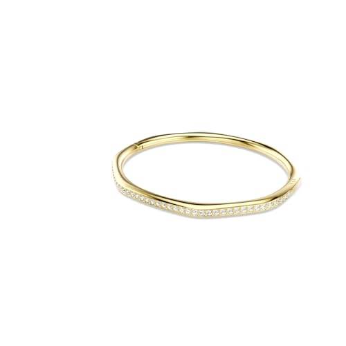 Swarovski Dextera bangle, Octagon shape, Round cut, White, Gold-tone plated2