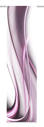 Home Fashion 94148 4er-Set Schiebegardinen ONDA Blickdicht & transparent 245x60 cm, Farbe:Beere