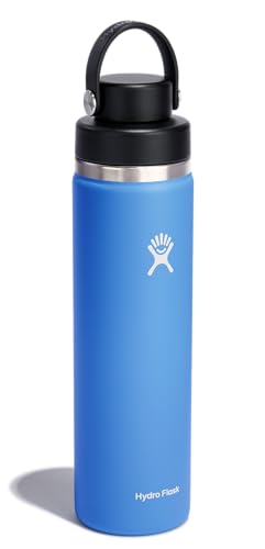 Image of Hydro Flask Water Bottle - Insulated Stainless Steel - Wide Mouth Flex Chug Lid, Non Spill, Leakproof in 24 Oz Cascade Blue