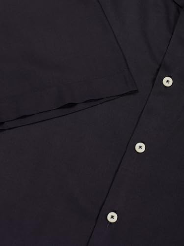 Image of Thomas Scott Men Half Sleeves Camp Collar Oversize Fit Solid Casual Shirt