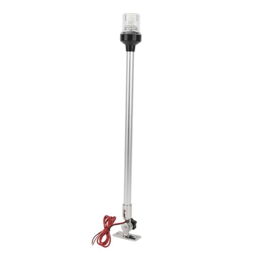 OVVjcncqW Luz de ancla LED de 22 pulgadas, 360 °, luz LED redonda para poste de popa, Base de acero inoxidable 316, Compatible con barcos de pesca y yates
