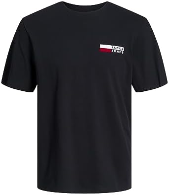 Jack & Jones Erkek Jjecorp Logo Tee Play Ss O-Neck Noos T-Shirt, Siyah/Baskı: P4 Küçük Baskı, S - Görsel 1
