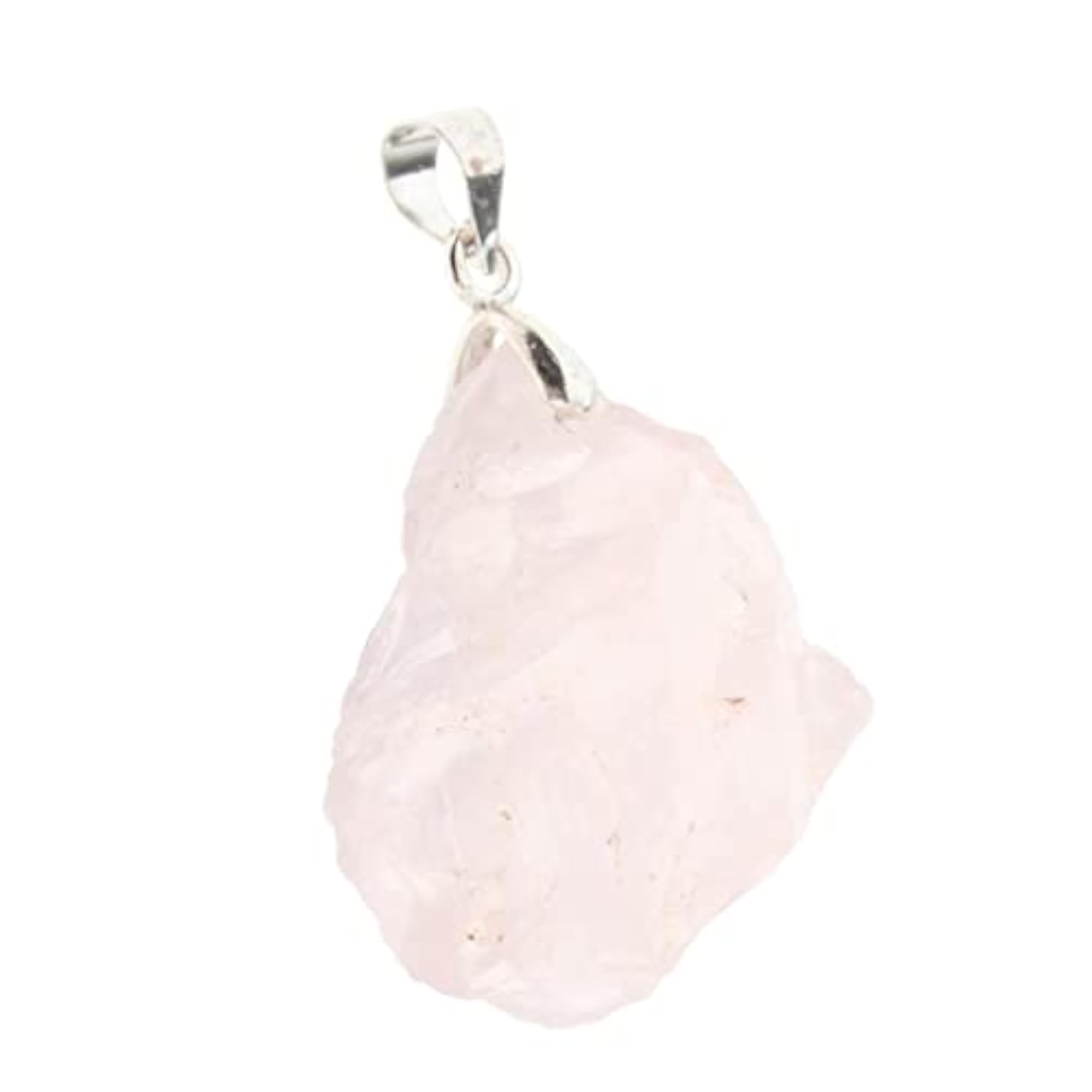 Natural Crystal Pendant Pink Quartz Gemstone Necklace