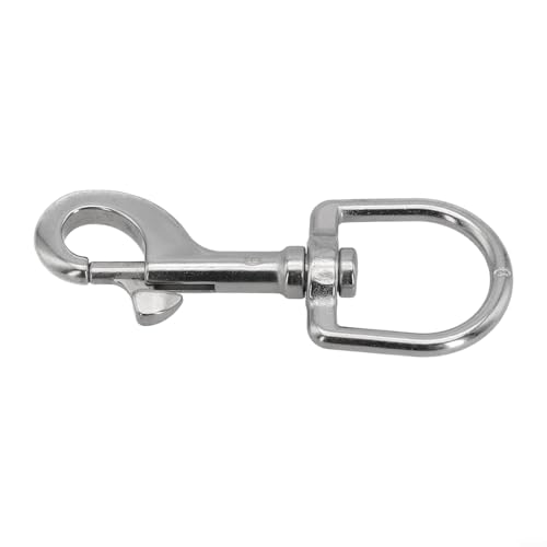 Gancho giratorio de acero inoxidable para buceo, clip giratorio de 360° con broche de resorte, compatible con correa de mascota equipo de camping (120 mm)