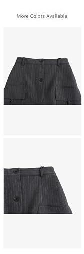 Women's Set Stripe Decoration Spliced Sleeve Coat Pants Outer Skirt Suit3