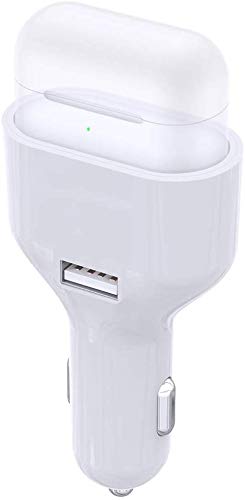 Adattatore per caricabatterie da auto USB per AirPords, YOMENG 2 in 1 ricarica per telefono cellulare AirPod 1 e 2 compatibile con iPhone 11 Pro Max XS XR X 8 7 6 Plus iPad Pro Air Samsung