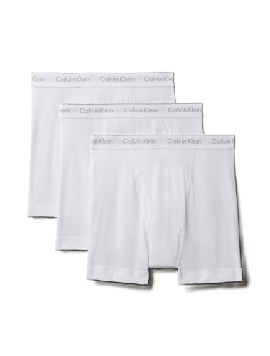 Calvin Klein Men's Cotton Classics 3-pack Boxer Brief, 3 White, Medium