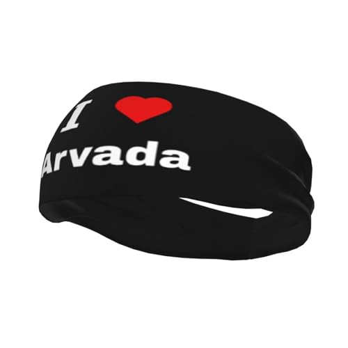 I Love Arvada Headbands Women Wicking Non-Slip Sports