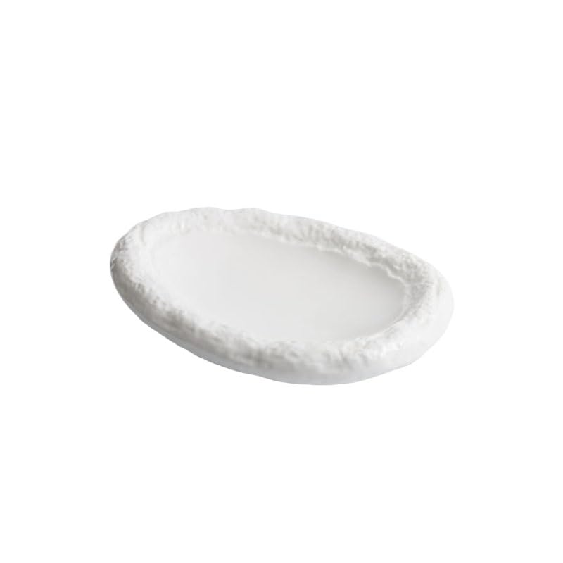Platos De Comida Plato de cerámica con textura de piedra blanca pura for comedor, plato de postre for restaurante, plato de pasta, plato de sushi, vajilla creativa for cocinar Suministros Para La Fies
