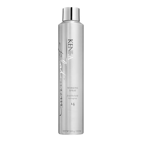 Kenra Professional Platinum Working Spray 14 50% | Flexible Hold Hairspray | Fast-Drying Non-Sticky | Creates Volume & Texture | Leaves Hair With Frizz-Free Shine | All Hair Types | 10 oz