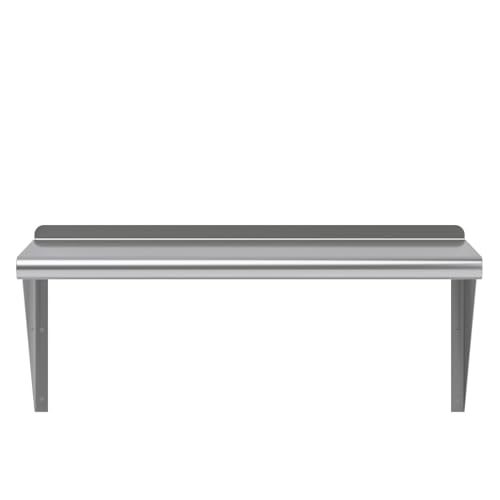 Image of AmGood 14 in. x 30 in. Stainless Steel Wall Shelf | NSF | Metal Shelving | Garage, Laundry, Storage, Utility Room | Restaurant, Commercial Kitchen