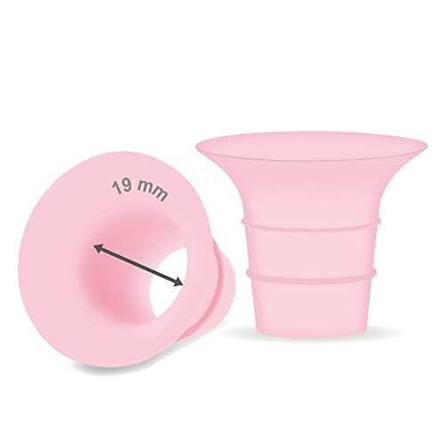 Image of Maymom 19mm Flange Insert Pink Compatible with Elvie Single /Double Electric, Elvie Stride Cup (24mm), Compatible with Medela PersonalFit Flex Shield, Not Original Elvie Replacement Pump Parts