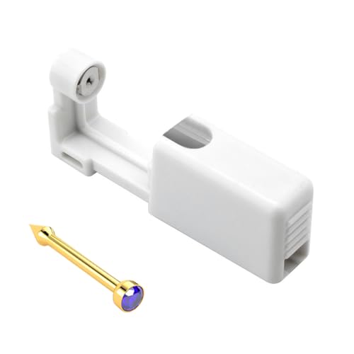 QUXVUIS Perceur de nez à usage unique en métal outil de perçage d'oreille bricolage artisanat beauté bijoux percer dispositif goujons professionnel, Bleu doré