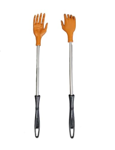 Itching Hand Stick Long Rod/Khujli Stick Long Steel Rod/Back Itching Stick Long Rod/Khujali Hand Plastic Body Back Scratcher With Back Massager, Itching Stick Back for Body Acupressure (Set of 2)