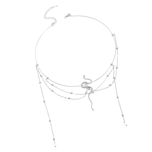 leatflly(リートフライ) 調節可能なサーペンタインタッセルチョーカー。魅力的なサーペンタインタッセルネックレス。ファッション愛好家のための ネックチェーン。