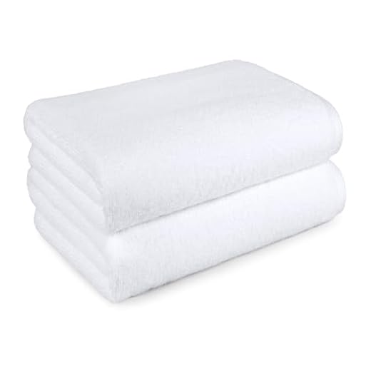 Amazon Basics 2-Piece Quick-Dry Oversize Bath Towel, 100% Cotton, 62" x 30", White