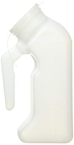 Medpro Portable Male Urinal with Snap-On Lid, Made from Durable Plastic, Snap-On Lid for Easy Transport, Storage, and Infection Control, 1000 Cc Capacity