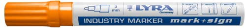 LYRA L4040013-1, industrial marker, orange, 2-4 mm, for professional markings on smooth and rough surfaces, 1 marker