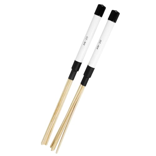 Set de 1 par de baquetas de madera para percusión blanco miniatura 1