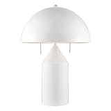 Lite Source Ranae 21 1/2' Gloss White Metal Modern Mushroom Table Lamp