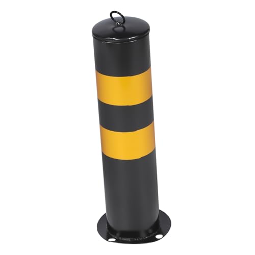 Hemobllo Poteau de Sécurité Renforcé Noir et Jaune Colonne de Signalisation Routière Réfléchissante pour Parking Barrière Protection Amovible Borne Sécurité pour Entrée et Sortie