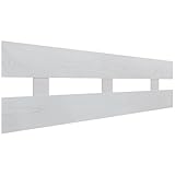 DHOME Cabecero de Madera reciclada DM Horizontal Estilo Valla Cama Palets Herrajes incluidos (135x46, Blanco Rústico)