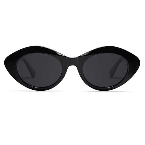 Image of VANLINKER Polarized Trendy Thick Oval Round Sunglasses for Women Retro Shades VL9825