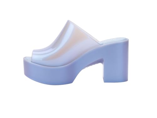 Tacones iridiscentes Melissa, Mule Hype - Azul nacarado, 37 EU