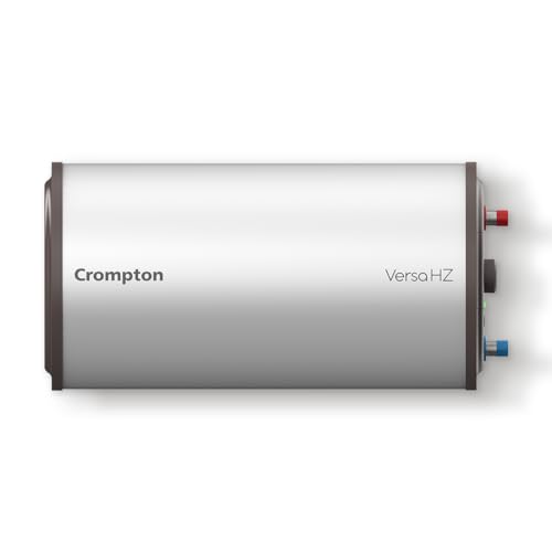 Crompton Versa Horizontal RHS 15L Storage Water Heater (Geyser) with Rust Proof Plastic body and Superior Glassline Coating, Fits under false ceilings
