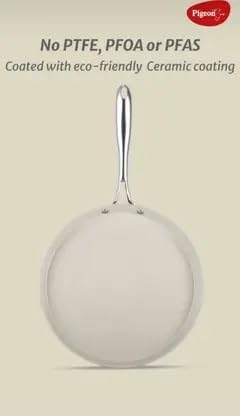 Image of Pigeon Stainless Steel Cerra Steel Clad Ceramic Flat Tawa 280 (Beige)