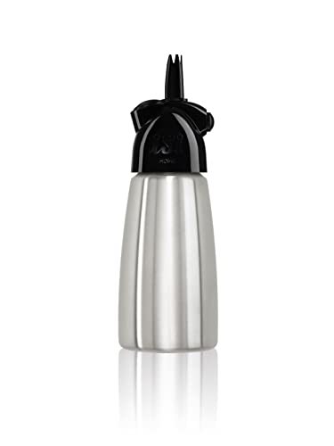 iSi North America Easy Whip Plus Mini Cream Whipper, 1/2 Pint, Stainless Steel/Black (135001)