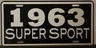 1963 63 Super Sport Metal License Plate 6x12 Tag Fits Chevy SS Impala Nova El Camino Chevelle Camaro Gasser Hot Rod Muscle Car Custom Classic Garage Bar Man Cave Office Novelty Wall Art Sign Gift