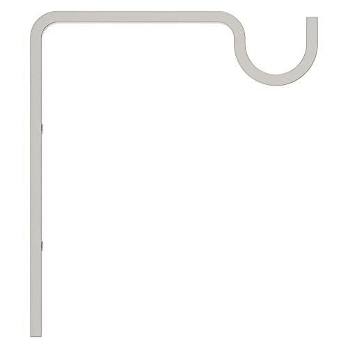 Crochet mural de 22 cm nickel satiné patère longue et robuste - 3