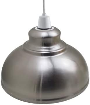 Retro Metal Light Shades, Vintage Style Ceiling Island Lamp Pendant Shade, Non Electric 30cm Easy Fit Curved Kitchen Lampshade, Office, Living Room Light Shade with Reducer Ring (Black)