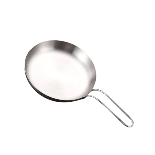 COLLBATH ステンレス製食器トレー 小型お盆付き 丸型スナックプレート 防水で清掃簡単 パーティーや屋外利用に適した多目的キッチン皿