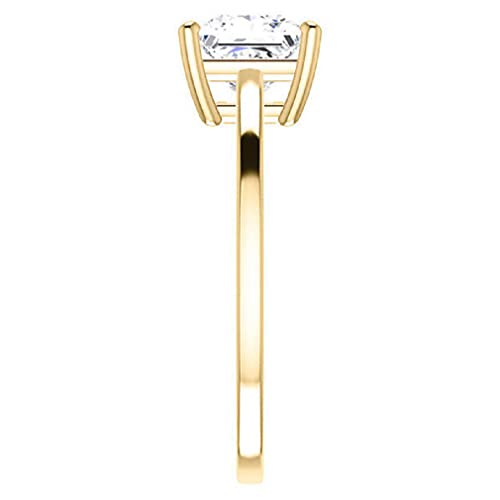 Generic 14K Solid Yellow Gold Handmade Engagement Ring, 1.00 Ct Asscher Cut Moissanite Solitaire Ring Diamond Wedding Ring For Her/Woman thumb #4