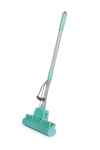 Image of Sponge Mop Squeeze Mop with Adjustable Telescopic Handle Squeegee Absorber PVA Sponge Floor Clean for Home, Kitchen & Bathroom Single Roller Both Sides Multicolor.