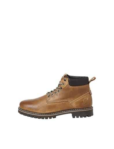 JACK & JONES Jfwqueensway - Botines con cordones para hombre, ocre, 46 EU | Ya disponible en tu tienda friki favorita! En mundofriki.es!