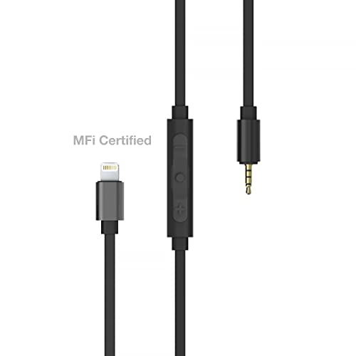 Image of Koss Utility Cord Lightning Cable, Works Utility Series System, in-Line Microphone and Remote, Mfi Certified, Black
