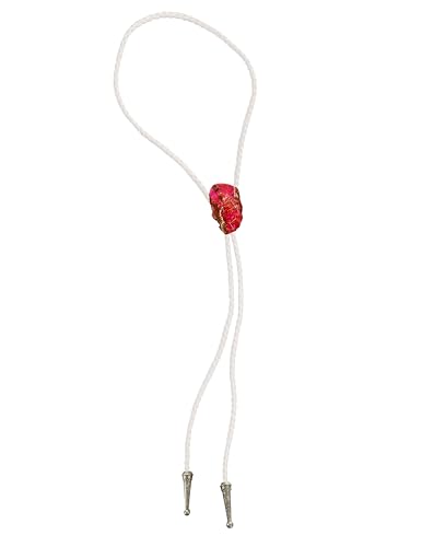Image of Daisy Del Sol Bolo Tie Turquoise Stone Braided Vegan Faux Leather Silver Tips Handmade Necklace Adjustable Boho Western Jewelry