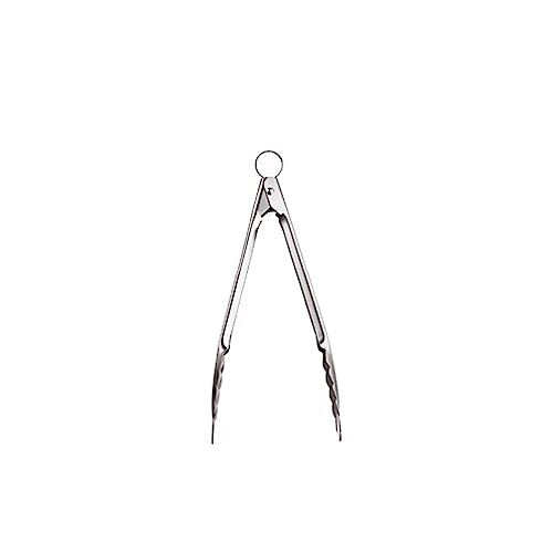 Cuisipro Edelstahl Küchenzange | 24 cm | rutschsichere, gezackte Enden | Zange Küche mit einhändiger Bedienung | Koch Zange mit Aufhängeöse | Grillzange Edelstahl