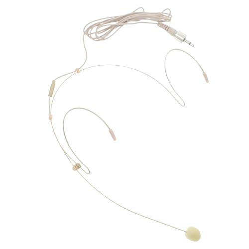 GALPADA Headset Condenser Microphone for Voice Amplifier Lightweight Head Mounted Mic for Teaching Lectures and Performances Flexible Comfortable Design Beige