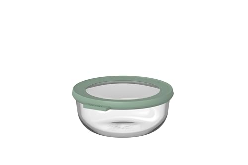 Mepal - Recipiente Redondo de Vidrio Cirqula - Recipientes para Preparar Comidas - Resistente al Calor Hasta 550 °C - Apto para Horno, Microondas, Congelador y Lavavajillas - 750 ml - Nordic sage