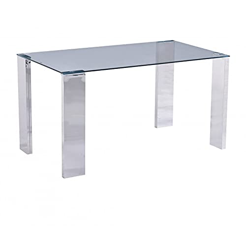 Mesas de Comedor Modernas - Mesa Betsy Acero Inoxidable/Cristal 160 (160x90x74) Cover