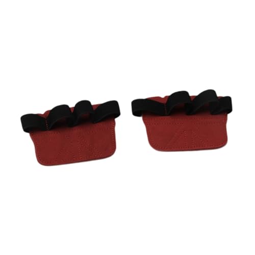 QSTDGVPW 1 Pair Weight Lifting Grips Pull up Grips Non Slip Hand Protector Gym Workout Gloves for Pull Ups Bodybuilding Exercise, Red