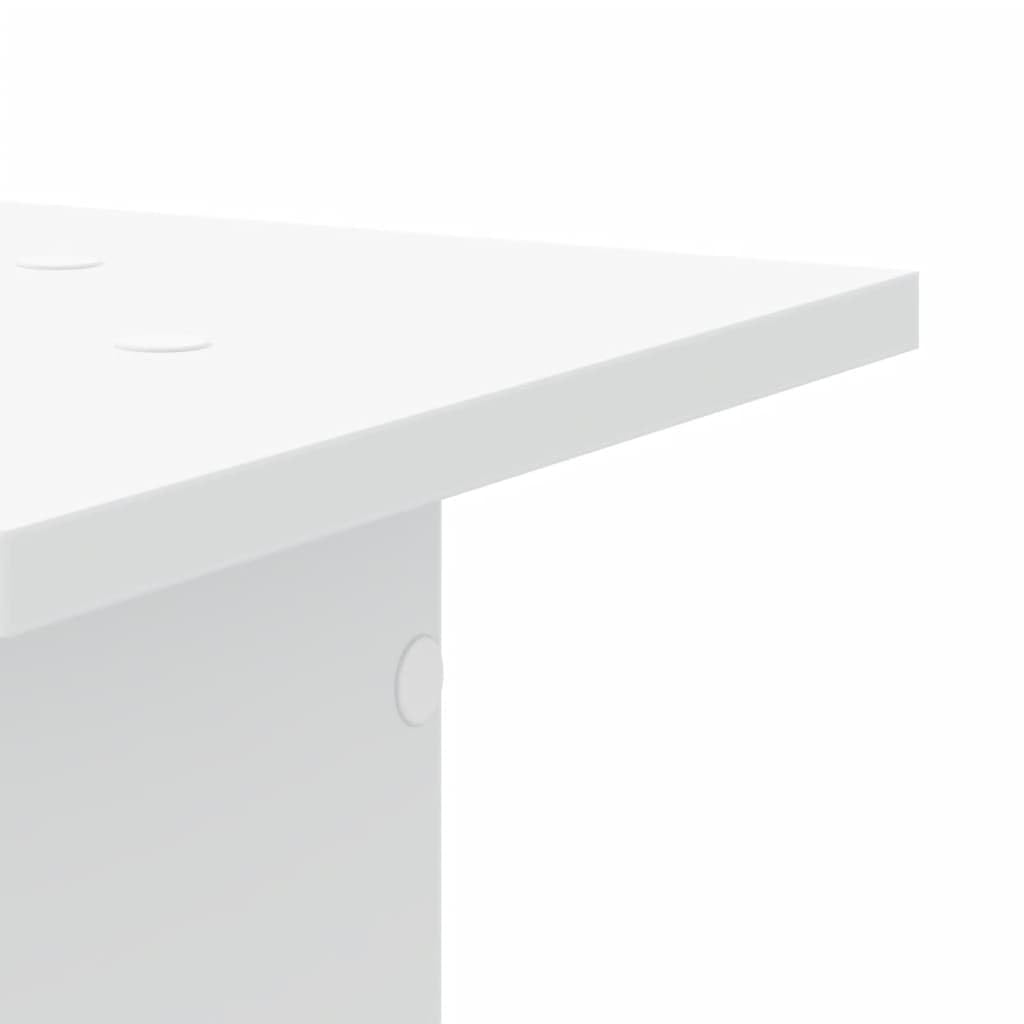 Stojak na rośliny 2 szt. biały 30 x 30 x 80 cm materiał drewnopochodny | Stabilny stojak na doniczki, pusty korpus wypełniony piaskiem, uchwyt ścienny w zestawie, na artykuły dekoracyjne