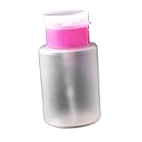 Hemobllo Botella de Presión para Uñas Dispensador de Alcohol y Quitaesmalte Reutilizable Diseño Anti-fugas para Arte y Cuidado de Uñas Color Rosa
