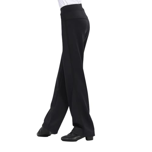 BK FASO Boys Kids Latin Ballroom Dance Pants Professional Jazz Dance Costume Modern Salsa Dancewear, 120cm/47.2in Black