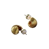 Pendientes con varilla de latón chapado en oro blanco y plata S925, un imprescindible para los viajeros de nicho, One Size, Acetato, Sin gema