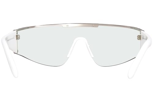 Moncler Sunglasses ML 0247 Ombrate 21N Shiny Optical White, Palladium/Aqua Len4